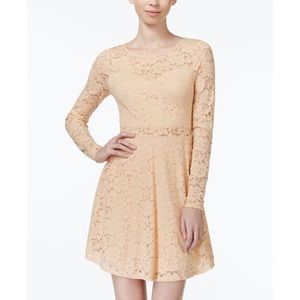 Peach Lace Skater Dress